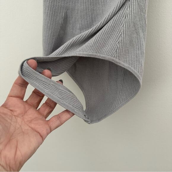 NAKD Gray Sleeveless Ribbed Bodysuit with Square Neckline Adjustable Straps XS - Picture 6 of 6